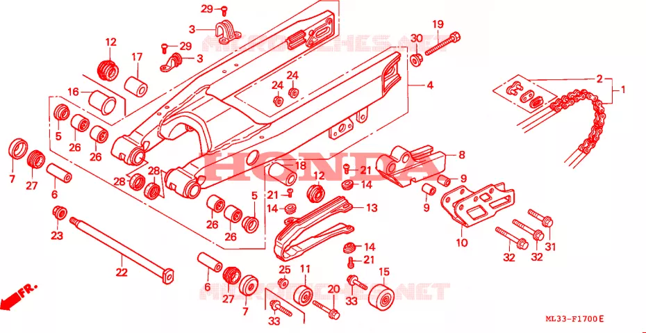 BRAS OSCILLANT Honda MOTO 500 CR 1994  CR500RR