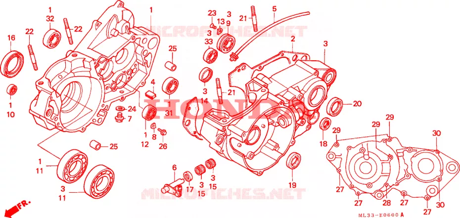 CARTER MOTEUR Honda MOTO 500 CR 1990  CR500RL