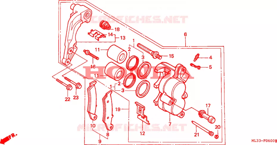 ETRIER DE FREIN AVANT Honda MOTO 500 CR 1995  CR500RS