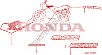 AUTOCOLLANTS (CB350SG/CB450SG) pour Honda CB 450 S 27HP de 1986