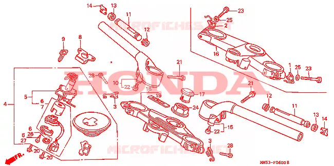 GUIDON - TE DE FOURCHE Honda MOTO 1000 CBR 1991  CBR1000FM