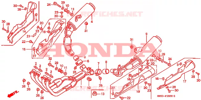 SILENCIEUX D'ECHAPPEMENT Honda MOTO 1000 CBR 1987  CBR1000FH