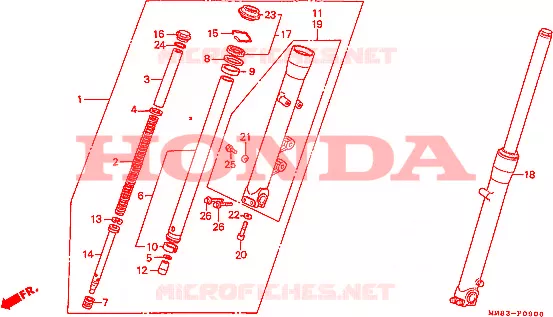 FOURCHE Honda MOTO 1100 SHADOW 1993  VT1100CP