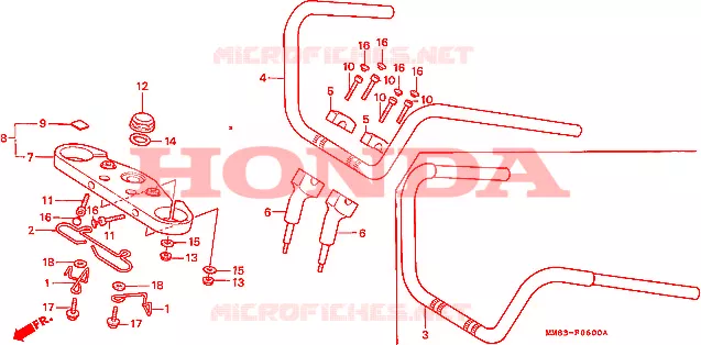 GUIDON - TE DE FOURCHE Honda MOTO 1100 SHADOW 1987  VT1100CH