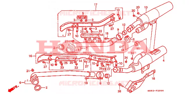 SILENCIEUX D'ECHAPPEMENT Honda MOTO 1100 SHADOW 1992  VT1100CN