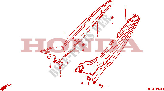 COUVERCLES LATERAUX pour Honda CBR 600 F de 1990