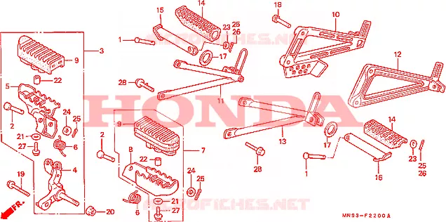 REPOSE PIED Honda MOTO 650 NX 1991  NX650M