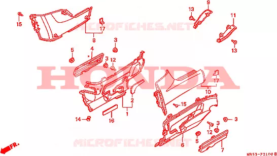 COUVERCLES LATERAUX Honda MOTO 800 PC800 1989  PC800K