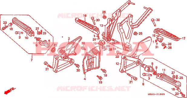 REPOSE PIED Honda MOTO 400 VFR 1991  VFR400R3M