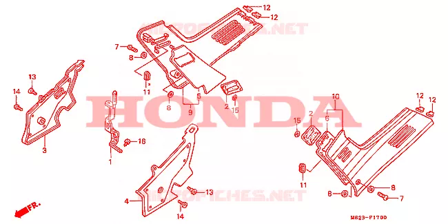 COUVERCLES LATERAUX Honda MOTO 1000 CBR 1992  CBR1000FN