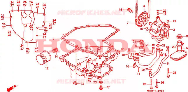 FILTRE A HUILE - CARTER D'HUILE - POMPE A HUILE Honda MOTO 1000 CBR 1992  CBR1000FN