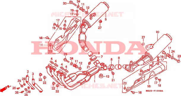 SILENCIEUX D'ECHAPPEMENT Honda MOTO 1000 CBR 1990  CBR1000FL