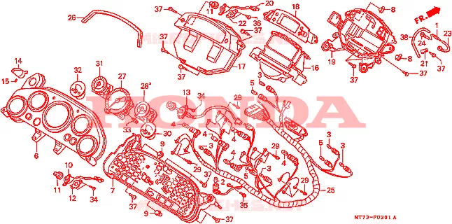 COMPTEUR(PIECES CONSTITUTIVES) Honda MOTO 750 NR 1992  NR750N