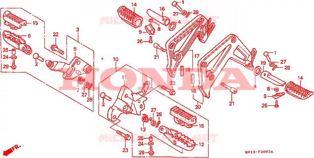 REPOSE PIED Honda MOTO 750 AFRICA-TWIN 1991  XRV750M