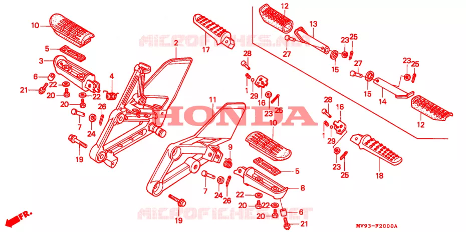 REPOSE PIED Honda MOTO 600 CBR 1995  CBR600F3S