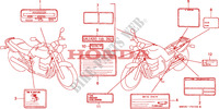 ETIQUETTE DE PRECAUTIONS pour Honda CB SEVEN FIFTY 750 de 2001