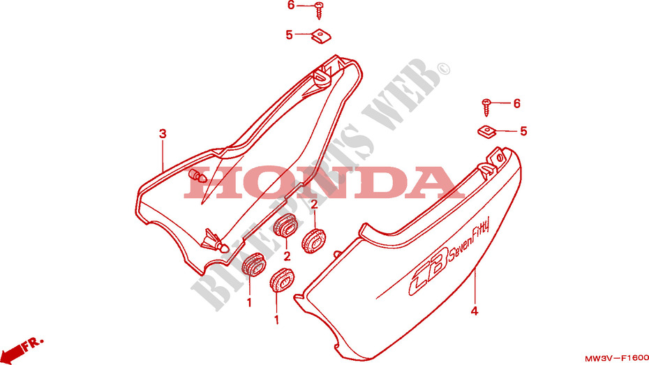 COUVERCLES LATERAUX pour Honda CB SEVEN FIFTY 750 34HP de 2001