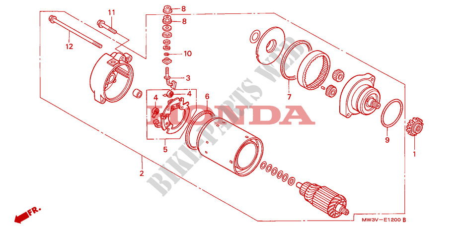 DEMARREUR pour Honda SEVEN FIFTY 750 34HP de 1999