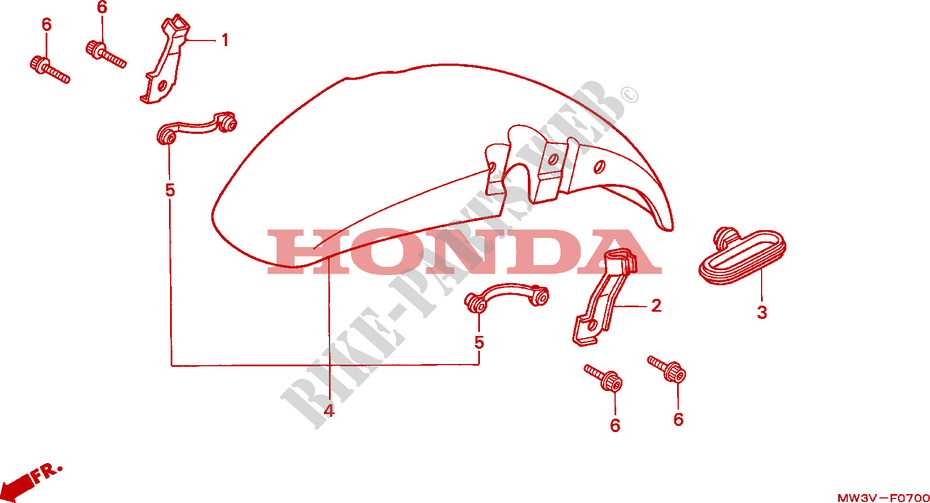 GARDE BOUE AVANT pour Honda SEVEN FIFTY 750 de 1999