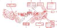 ETIQUETTE DE PRECAUTIONS pour Honda CB 500 50HP de 2002