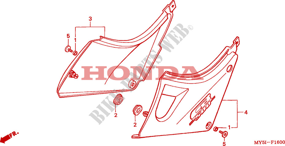 COUVERCLES LATERAUX pour Honda CB 500 34HP de 2002
