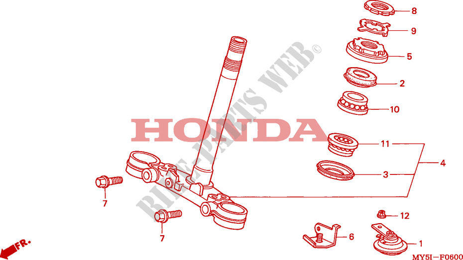 TE DE FOURCHE pour Honda CB 500 34HP de 2002