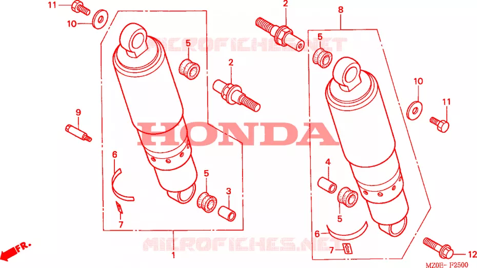 AMORTISSEUR ARRIERE Honda MOTO 1500 GOLD-WING 2003  GL1500CD3
