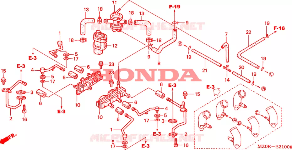 COMMANDE INJECTION D'AIR SOUPAPE Honda MOTO 1500 GOLD-WING 2002  GL1500C2