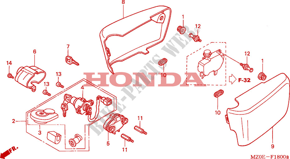 COUVERCLES LATERAUX pour Honda 1500 F6C de 2002