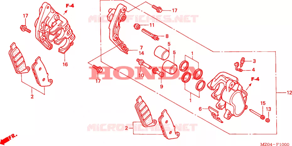 ETRIER DE FREIN AVANT Honda MOTO 1500 GOLD-WING 2003  GL1500CD3