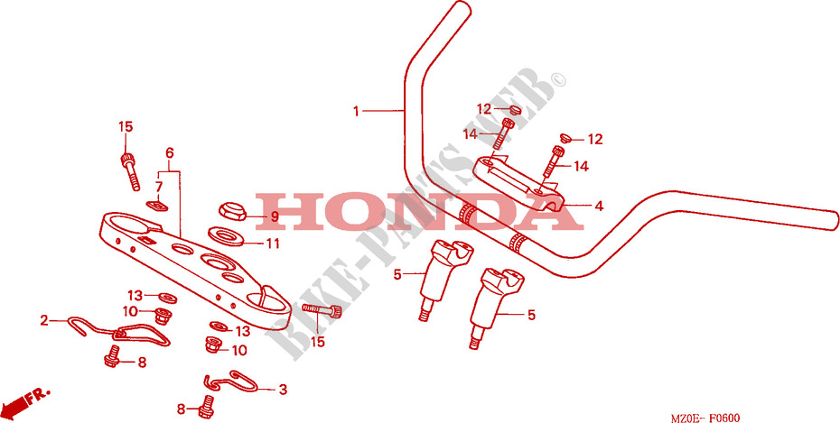 GUIDON   TE DE FOURCHE pour Honda 1500 F6C de 2002