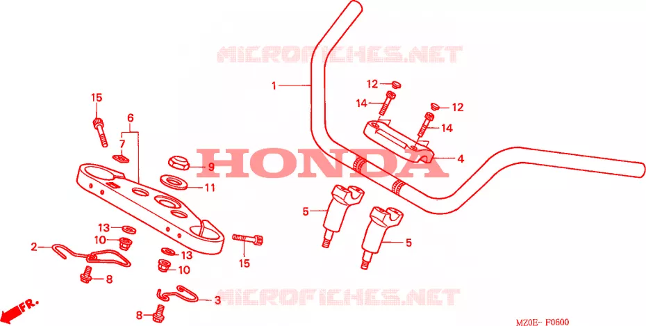 GUIDON - TE DE FOURCHE Honda MOTO 1500 GOLD-WING 2003  GL1500C3