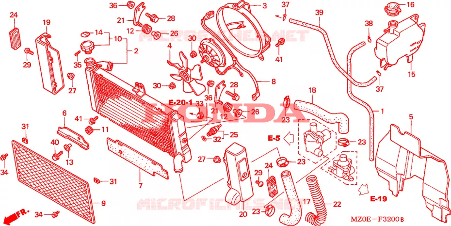 RADIATEUR Honda MOTO 1500 GOLD-WING 2003  GL1500CD3