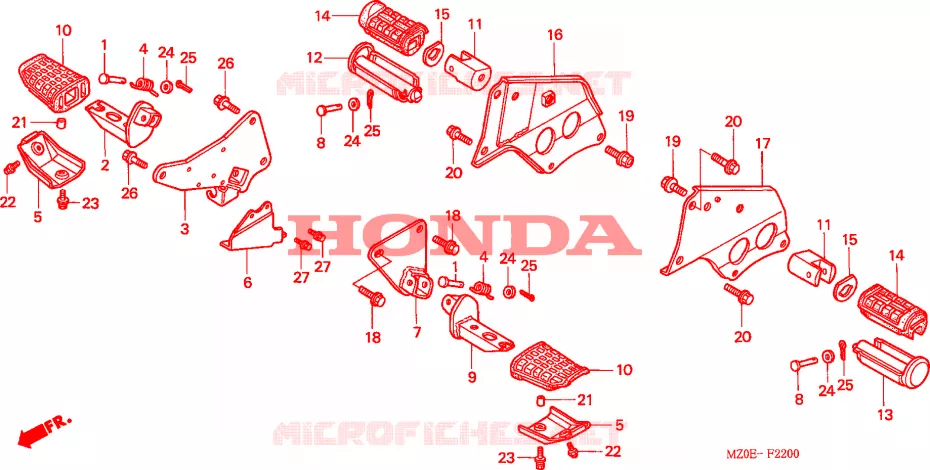 REPOSE PIED Honda MOTO 1500 GOLD-WING 2001  GL1500CD1