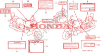 ETIQUETTE DE PRECAUTIONS pour Honda 1500 F6C de 1997