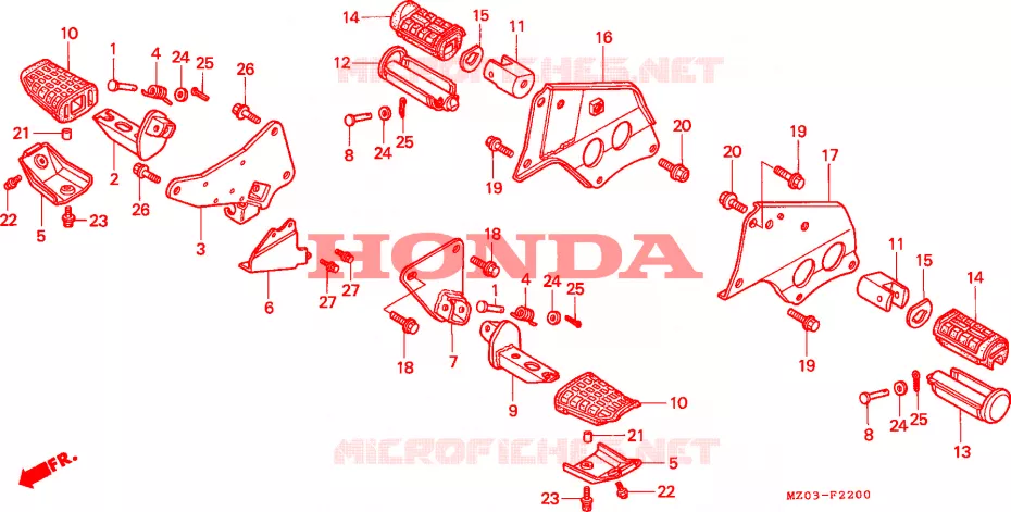 REPOSE PIED Honda MOTO 1500 GOLD-WING 1999  GL1500CX