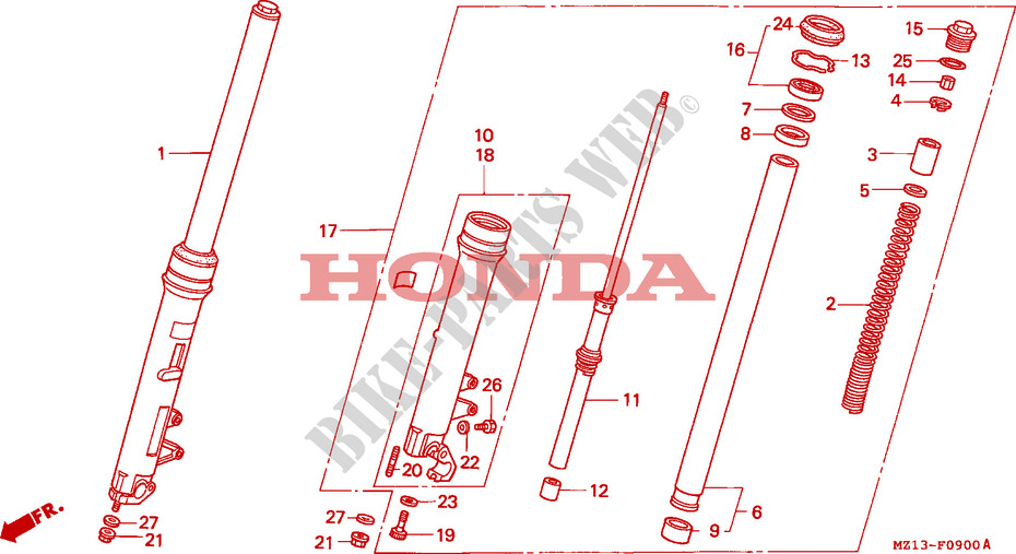FOURCHE pour Honda BIG ONE 1000 50HP de 1994