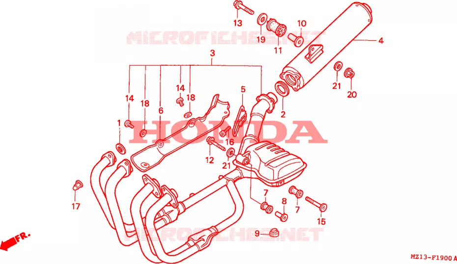 SILENCIEUX D'ECHAPPEMENT Honda MOTO 1000 CB 1993  CB1000FP
