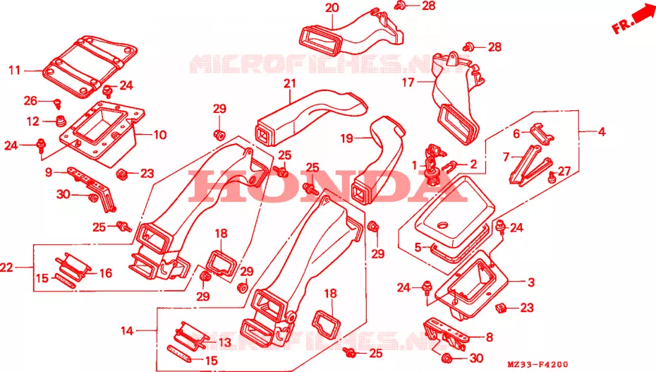CONDUIT D'AIR Honda MOTO 1500 GOLD-WING 1995  GL1500AS