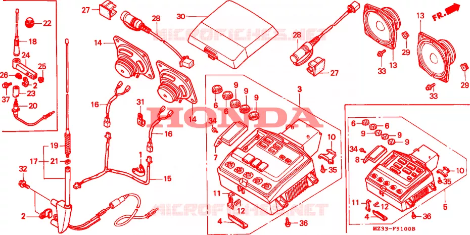 RADIO Honda MOTO 1500 GOLD-WING 1993  GL1500SEP
