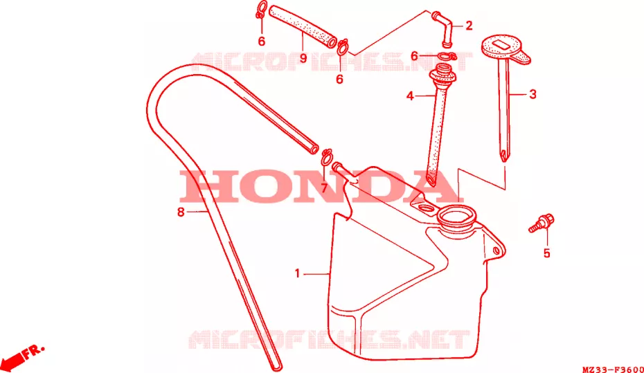 VASE D'EXPANSION Honda MOTO 1500 GOLD-WING 1994  GL1500SER