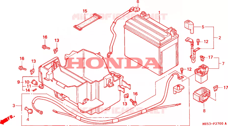 BATTERIE Honda MOTO 750 VF 1995  VF750CS