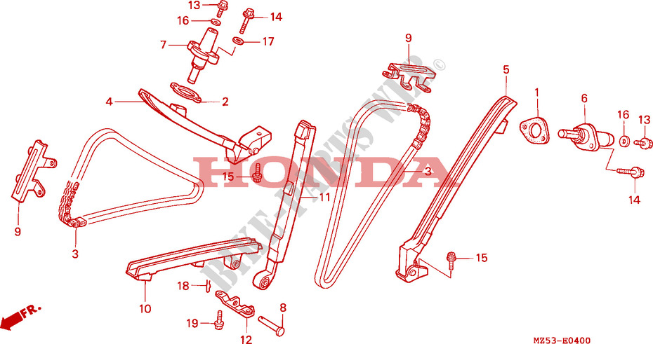 CHAINE DE DISTRIBUTION   TENDEUR pour Honda SHADOW 750 de 1995