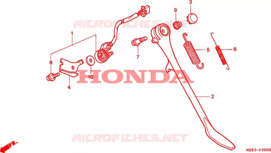 BEQUILLE Honda MOTO 600 SHADOW 1996  VT600CT