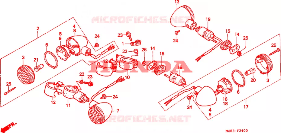 CLIGNOTANT Honda MOTO 400 STEED 1995  NV400CS