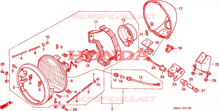 PHARE Honda MOTO 400 STEED 1995  NV400CS