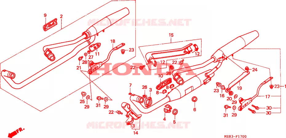 SILENCIEUX D'ECHAPPEMENT Honda MOTO 400 STEED 1995  NV400CS