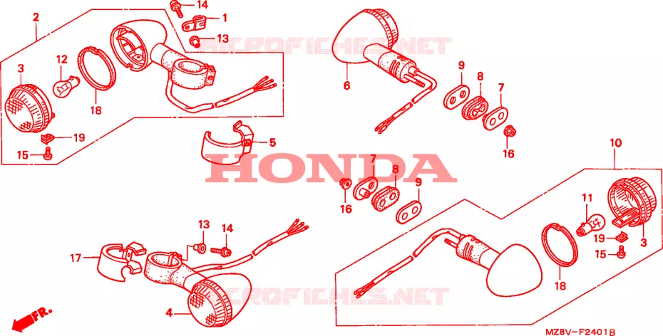 CLIGNOTANT(2) Honda MOTO 600 SHADOW 1998  VT600CW