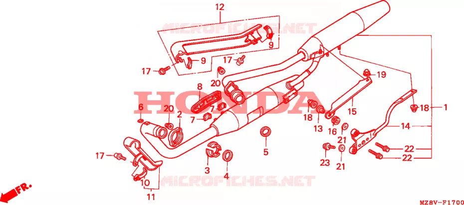 SILENCIEUX D'ECHAPPEMENT Honda MOTO 600 SHADOW 1998  VT600CW