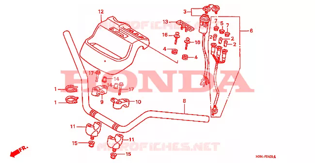 GUIDON Honda ATV 300 FOURTRAX 1991  TRX300M